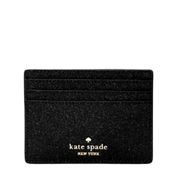 Kate Spade New York Glimmer Small Slim Card Holder Black KE448 NWT - Picture 1 of 4